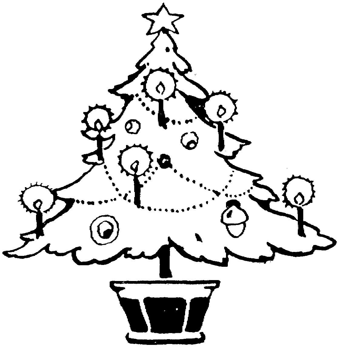 Елка вектор чб