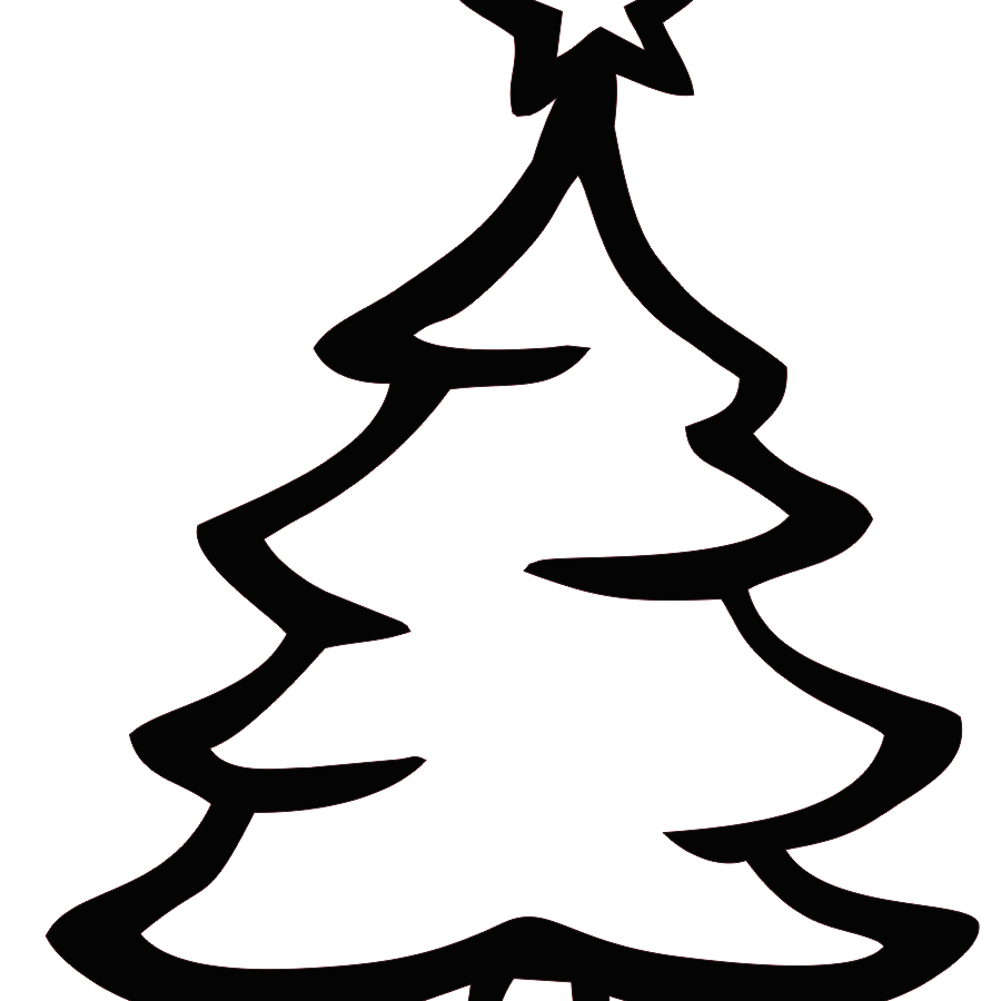 Макет елочки черно белый