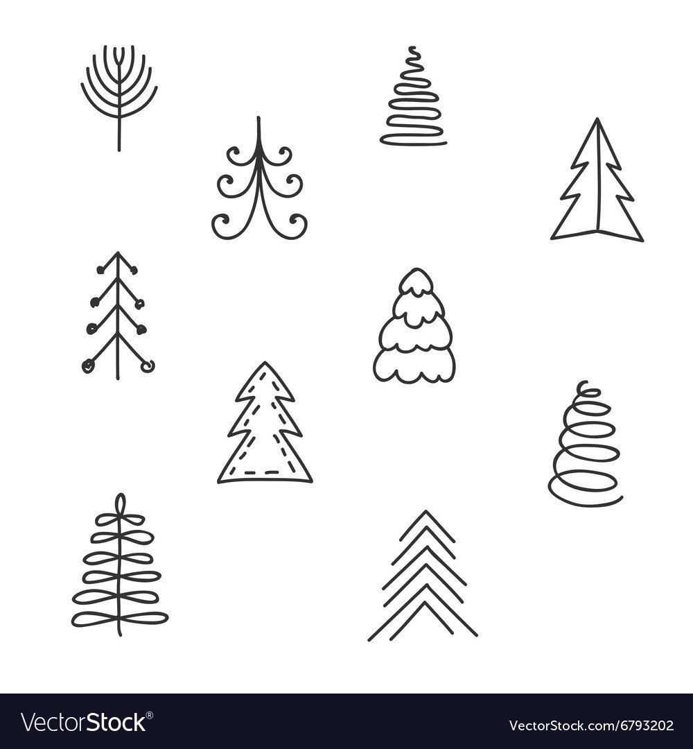 Елка вектор контур