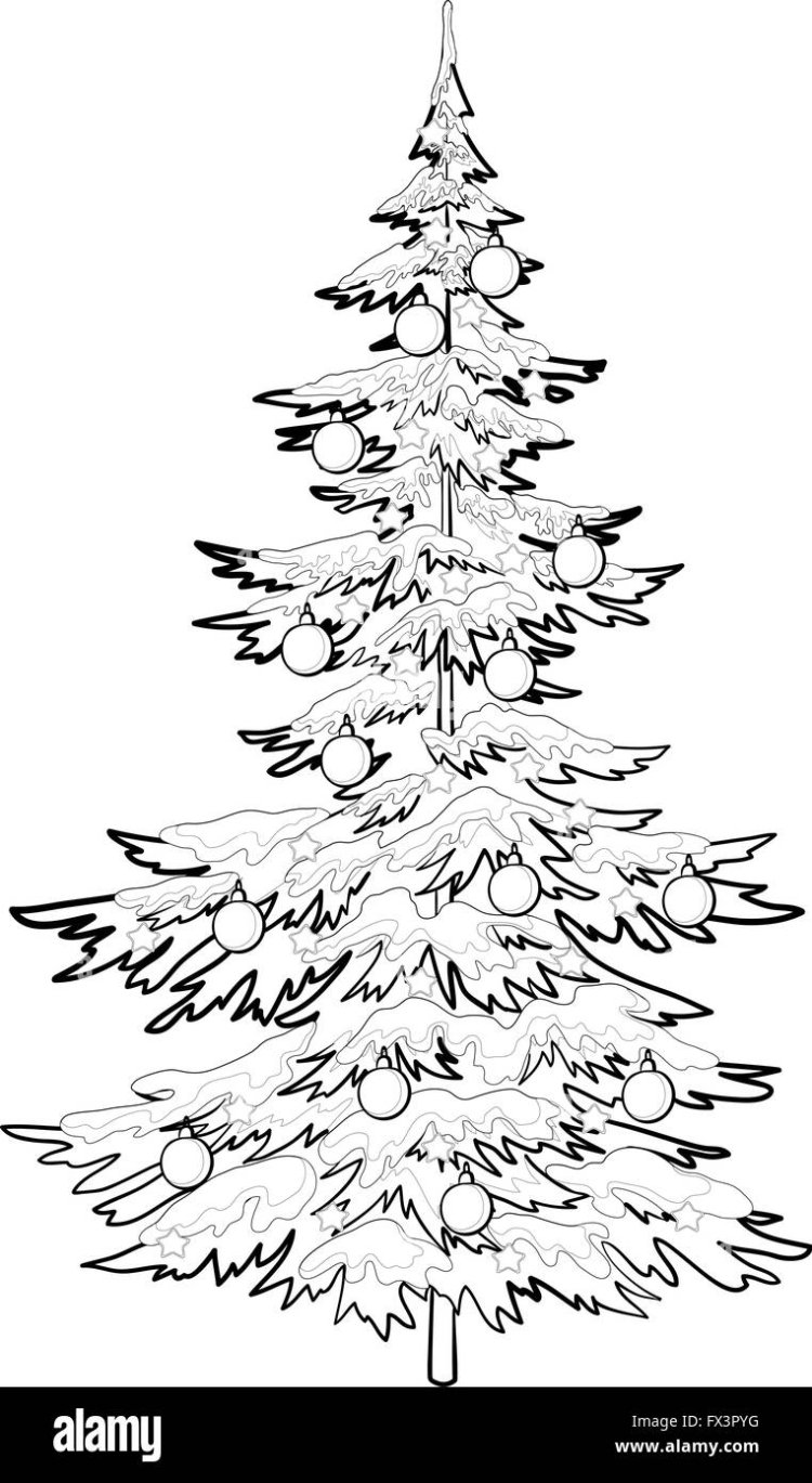 Раскраска елка Новогодняя
