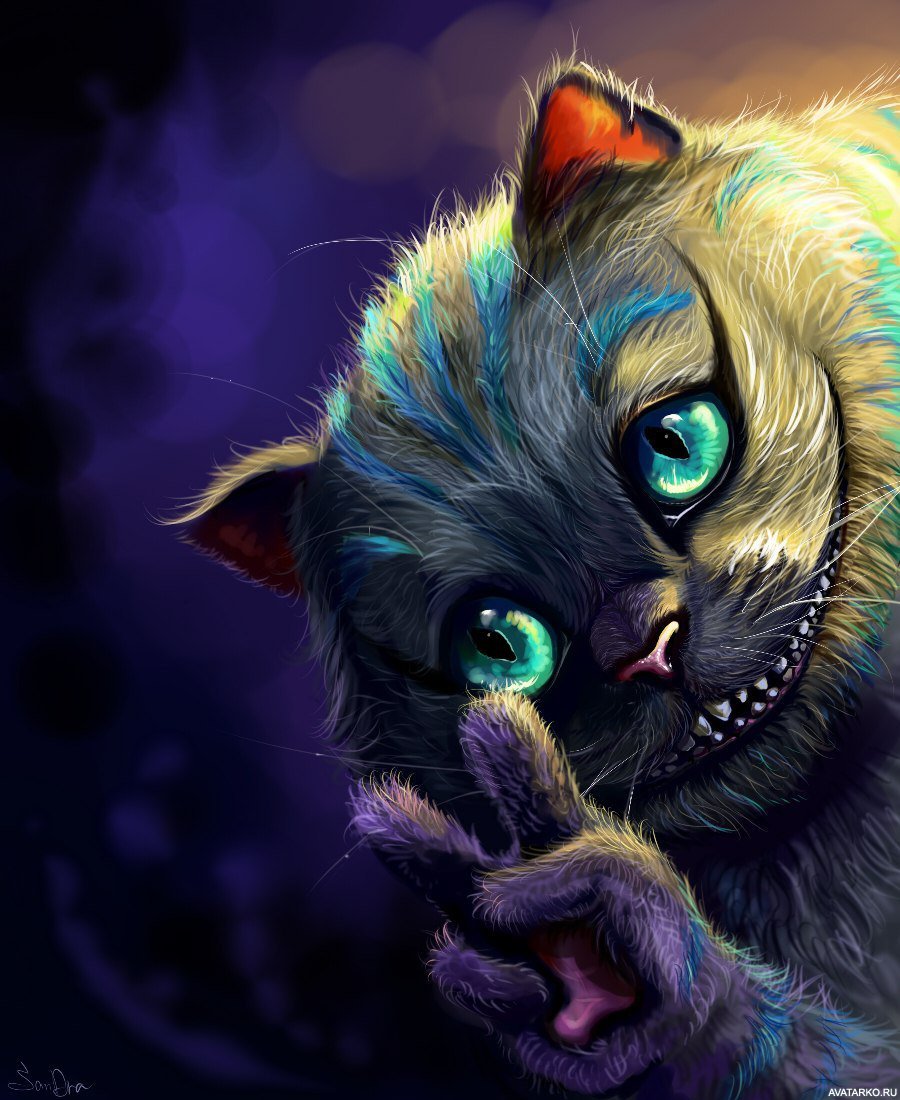 Чеширский кот из Алисы в стране чудес арт