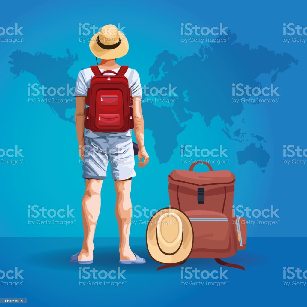 Человек с чемоданом турист