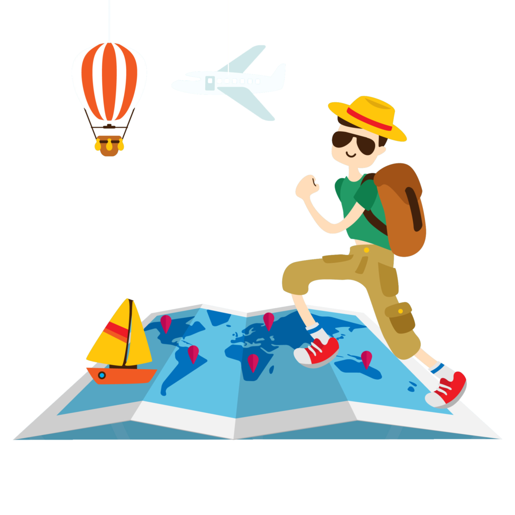Туризм на прозрачном фоне