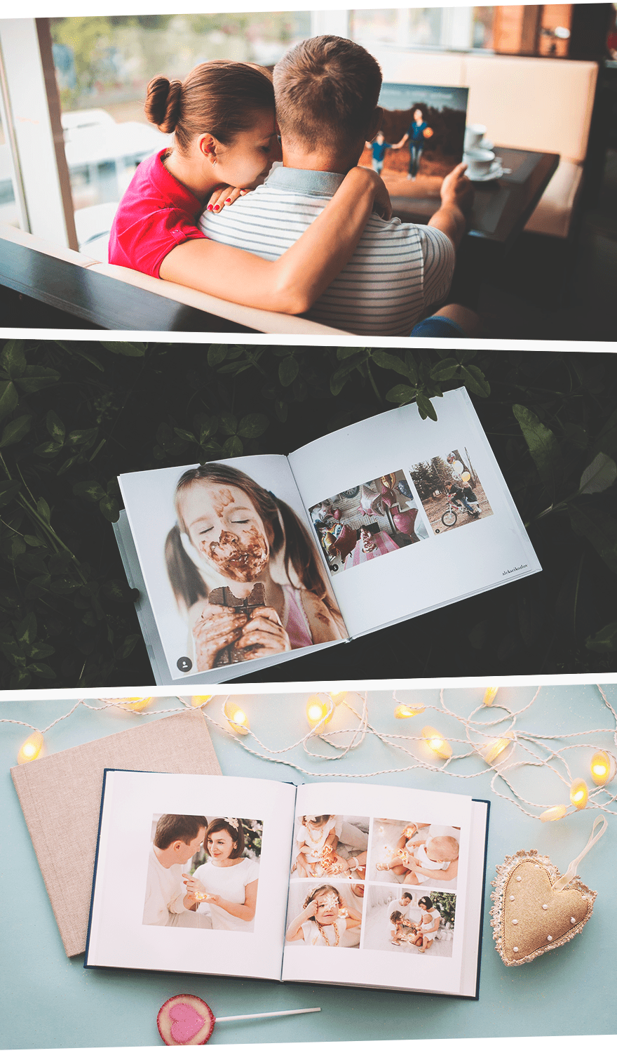 Фотокниги в руках девушки