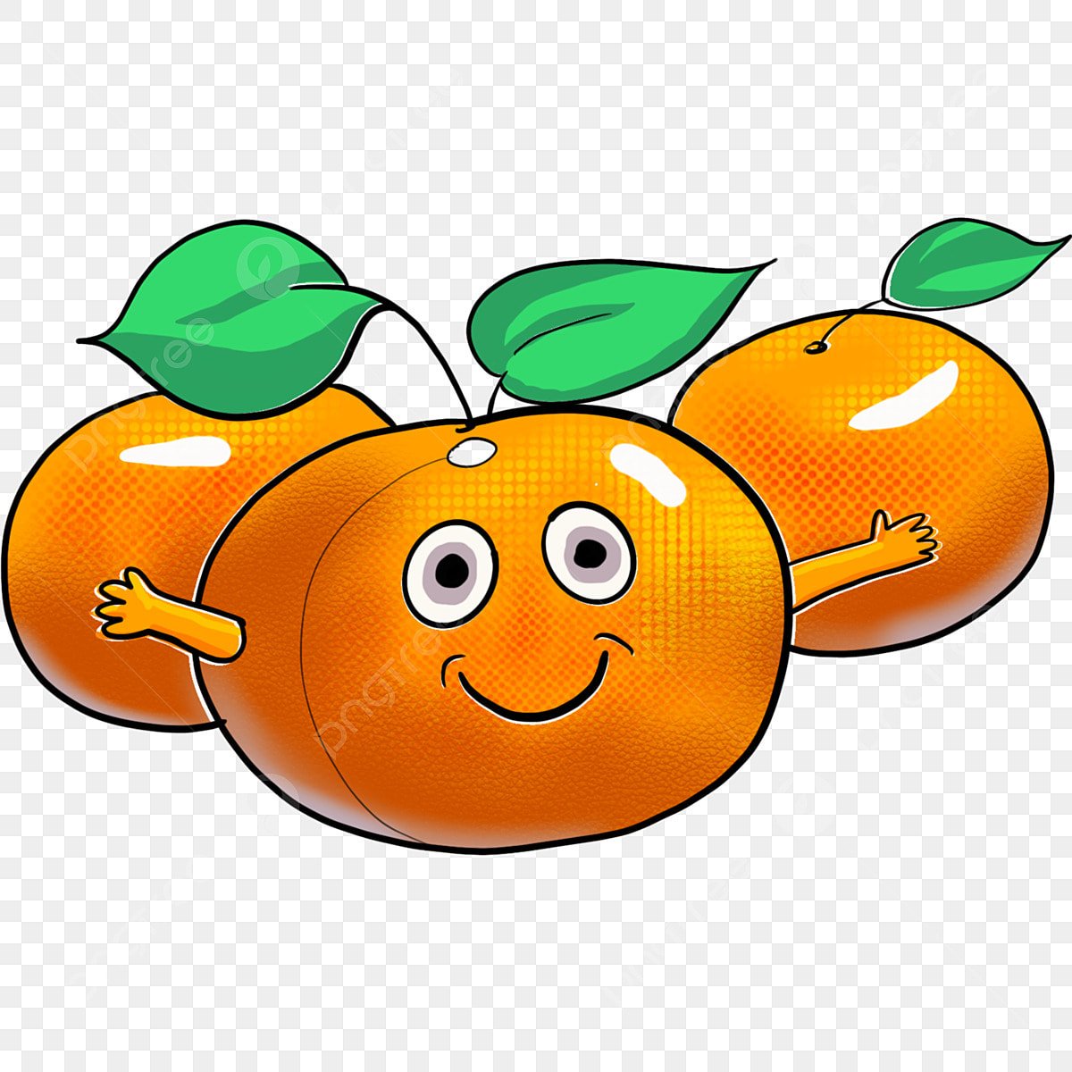 Апельсины мультяшные