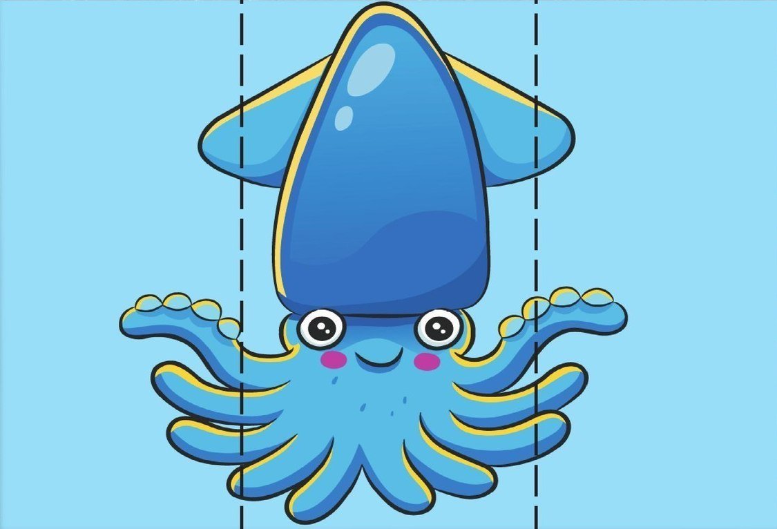 Красивая морская рыбка для вырезания