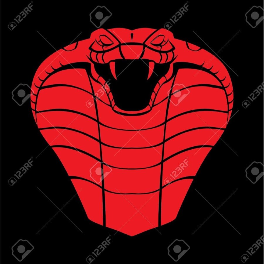 Кобра логотип на Красном фоне