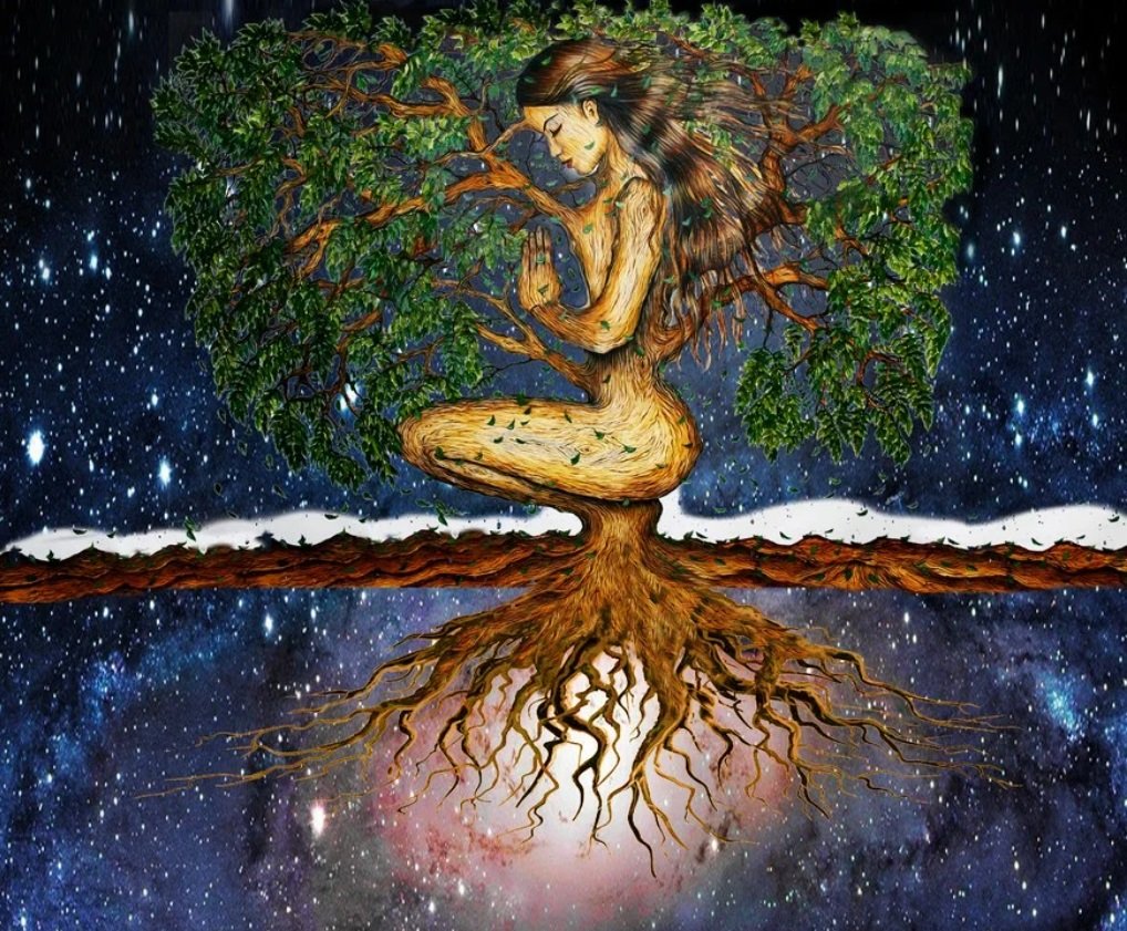 Картинка с человечками на дереве