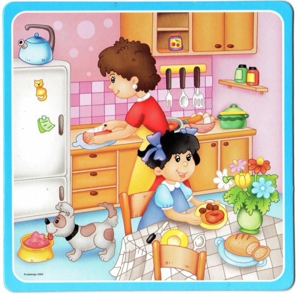 Сюжетная картина посуда на кухне