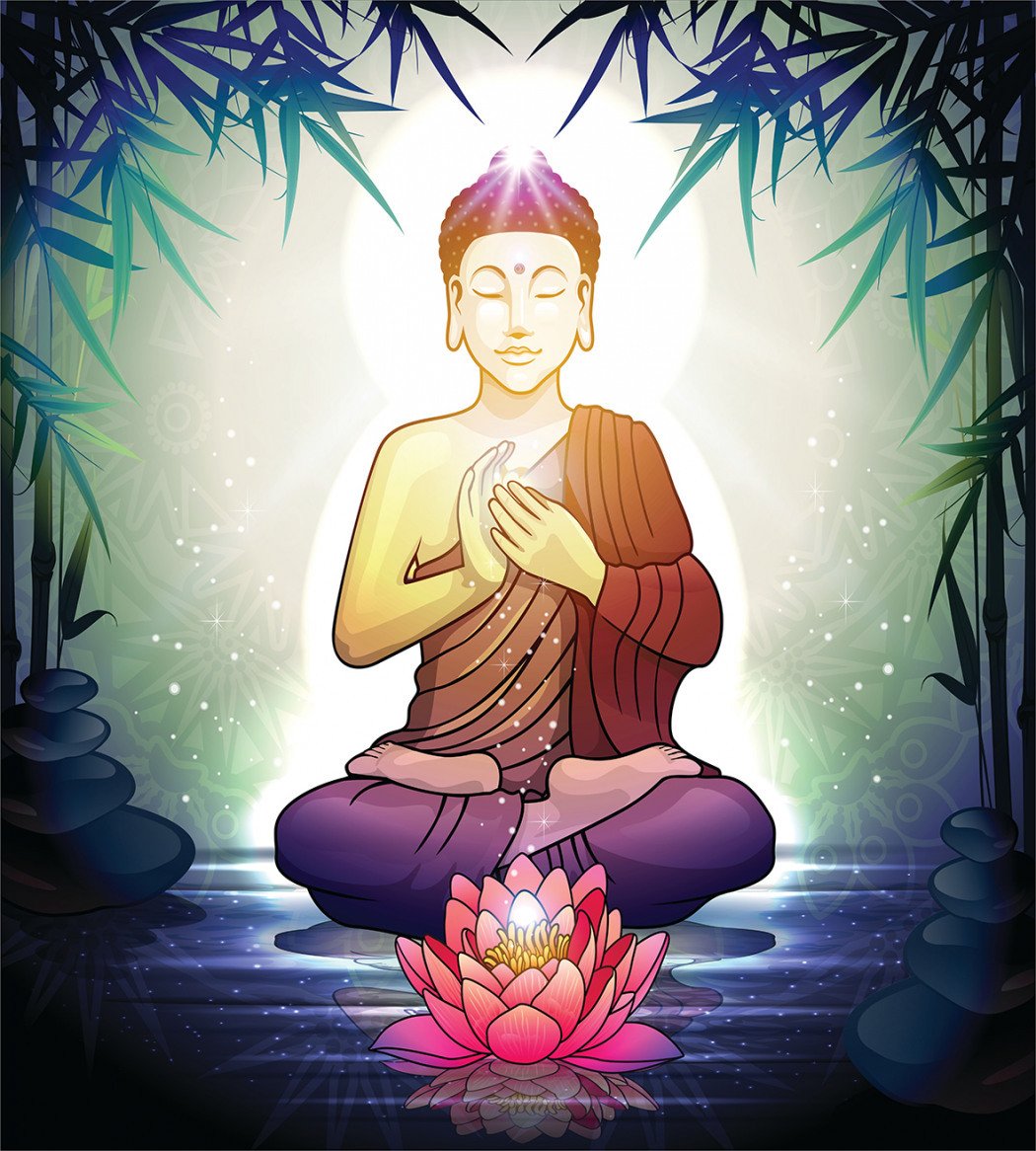 Лотос в векторе Будда