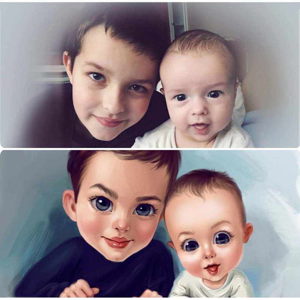 Ребенка в мультяшку портрет