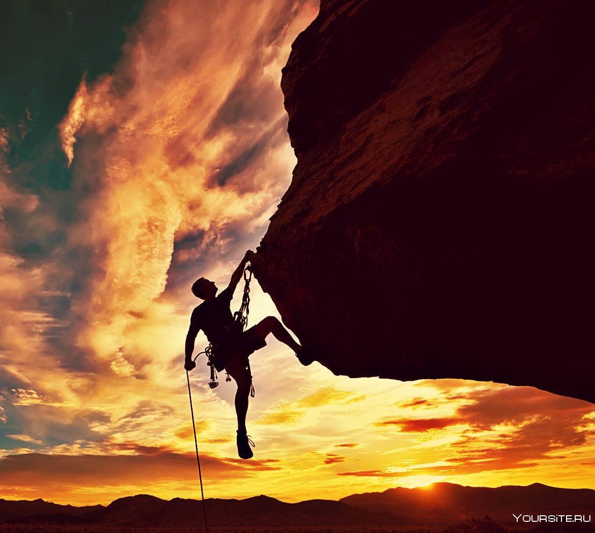 Скалолазание горы закат