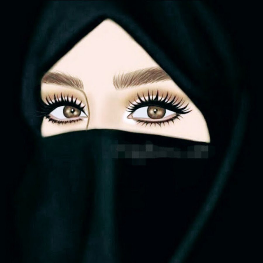 Мусульманка на черном фоне