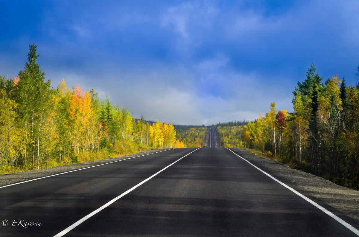 Трасса на Мурманск осенью