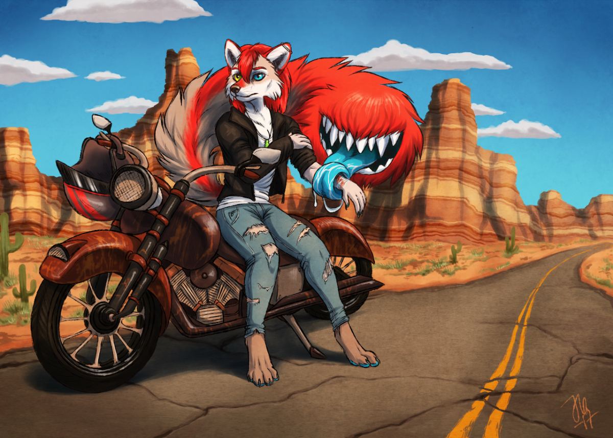 Лев на мотоцикле