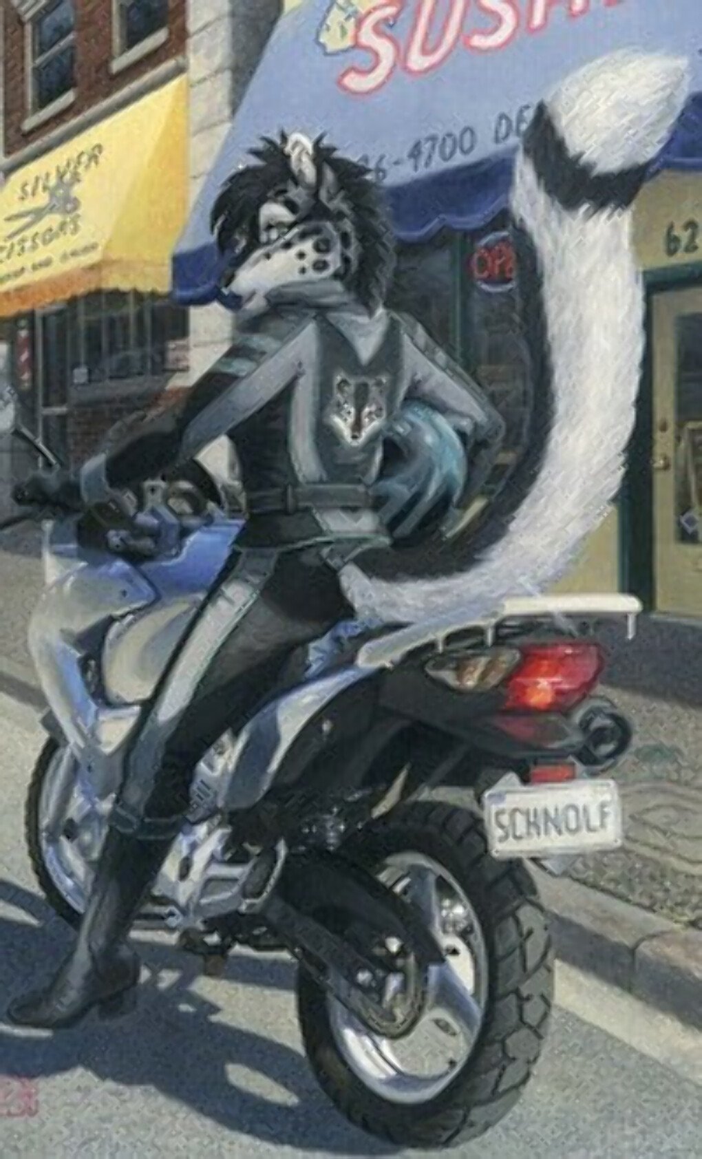 Волк на мотоцикле