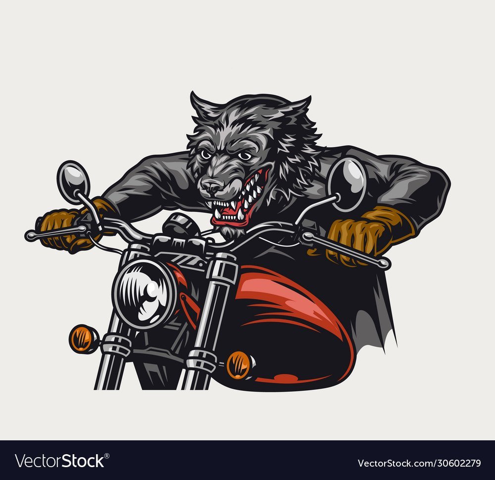 Волк на мотоцикле