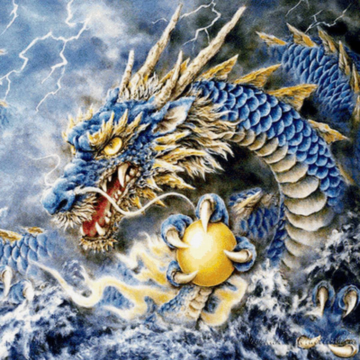 Китайский дракон с жемчужиной