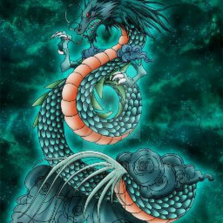 Японский дракон с жемчужиной