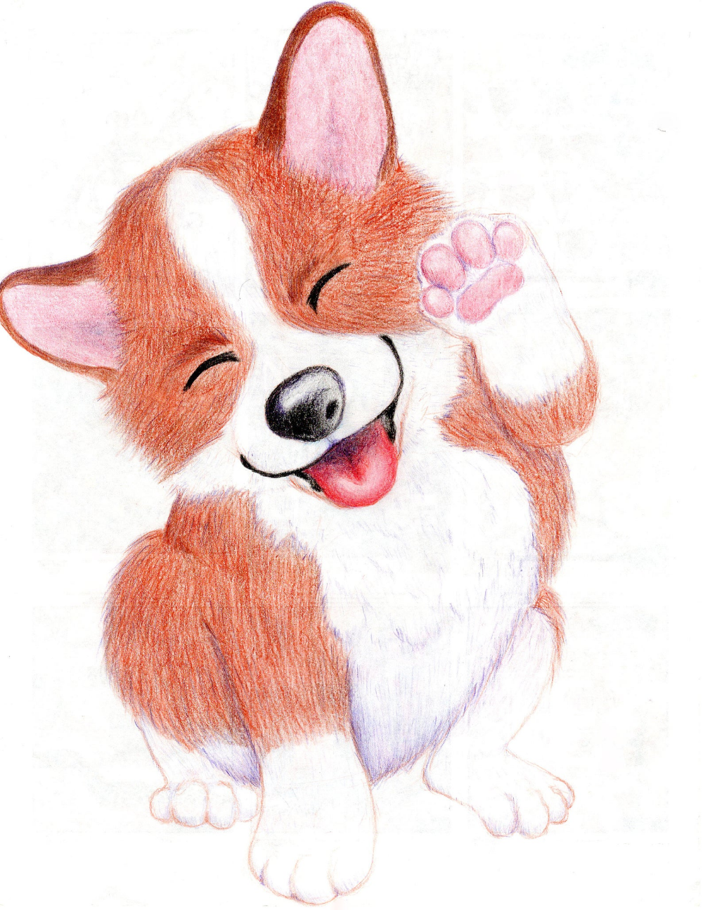 Корги рисуночек миленький