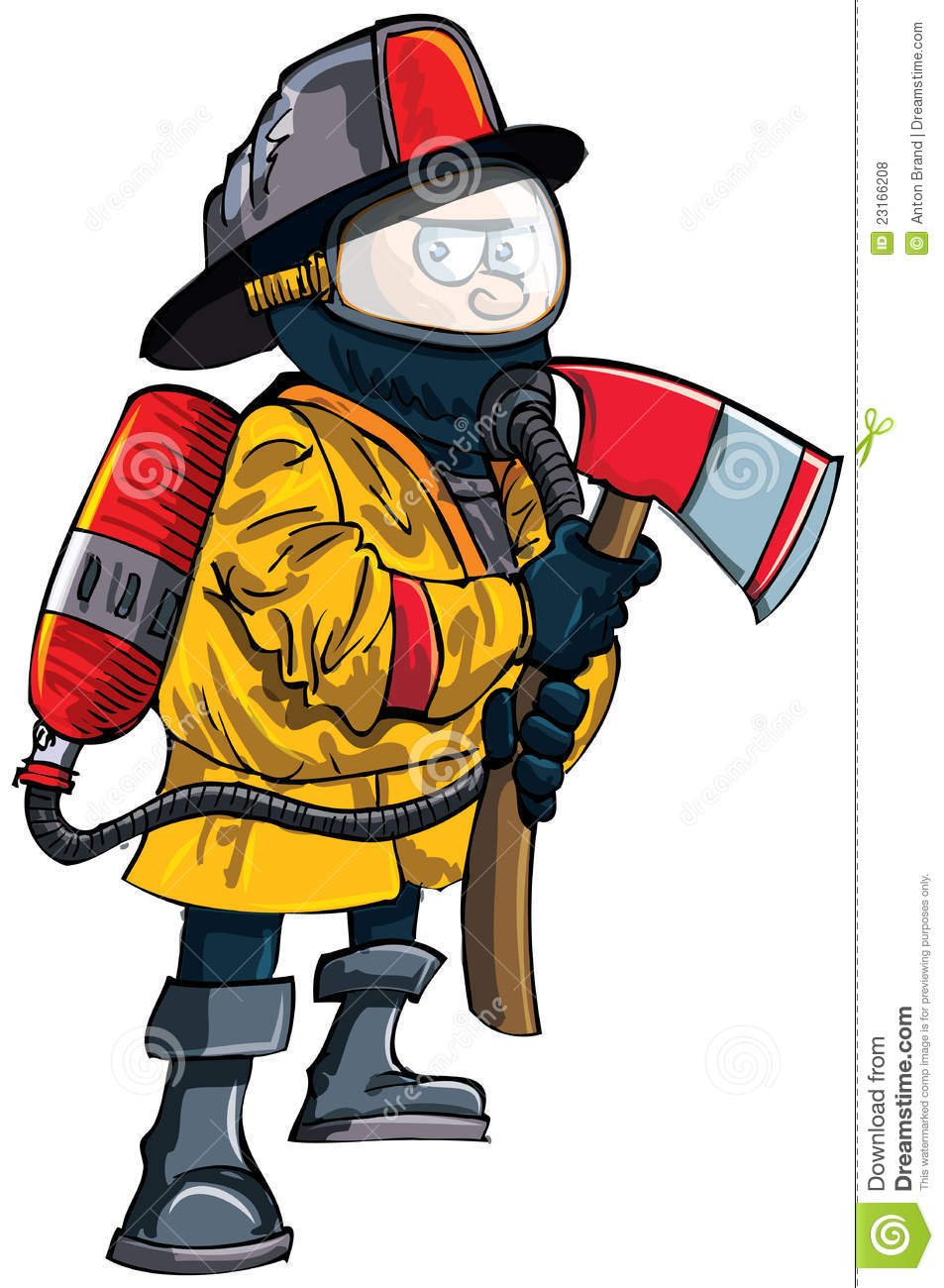 Пожарный в мультяшном стиле