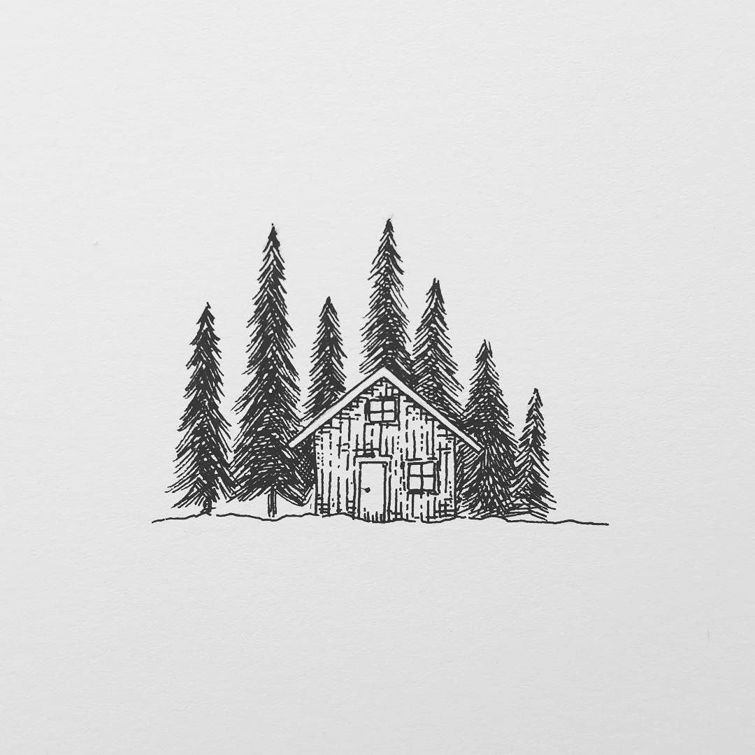 Зимний пейзаж раскраска