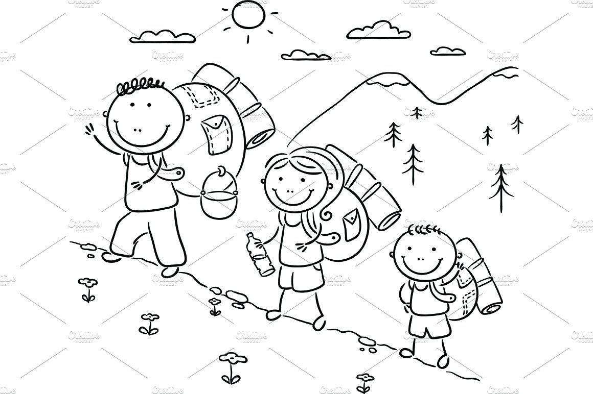 Зимний пейзаж раскраска