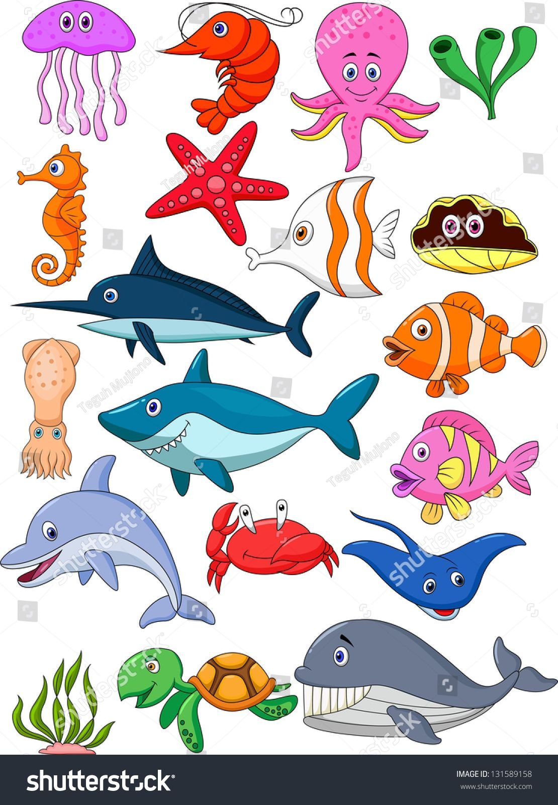 Морские жители для вырезания