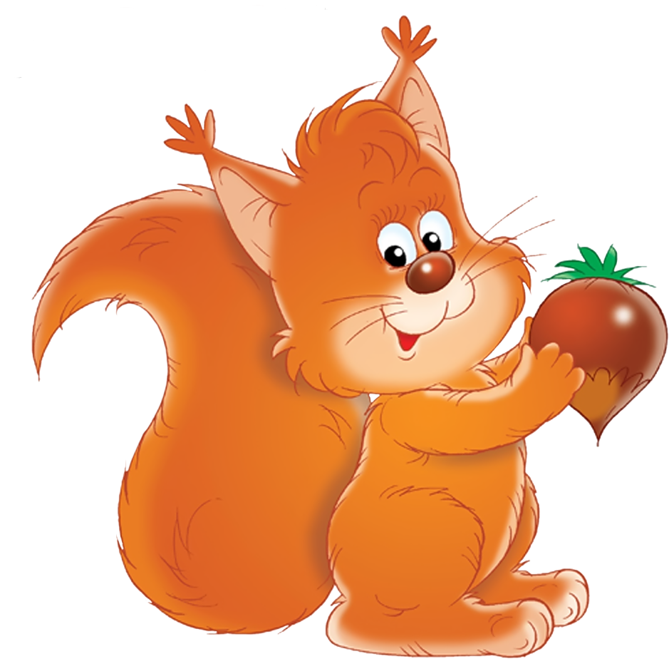 Оранжевая мультяшная белка