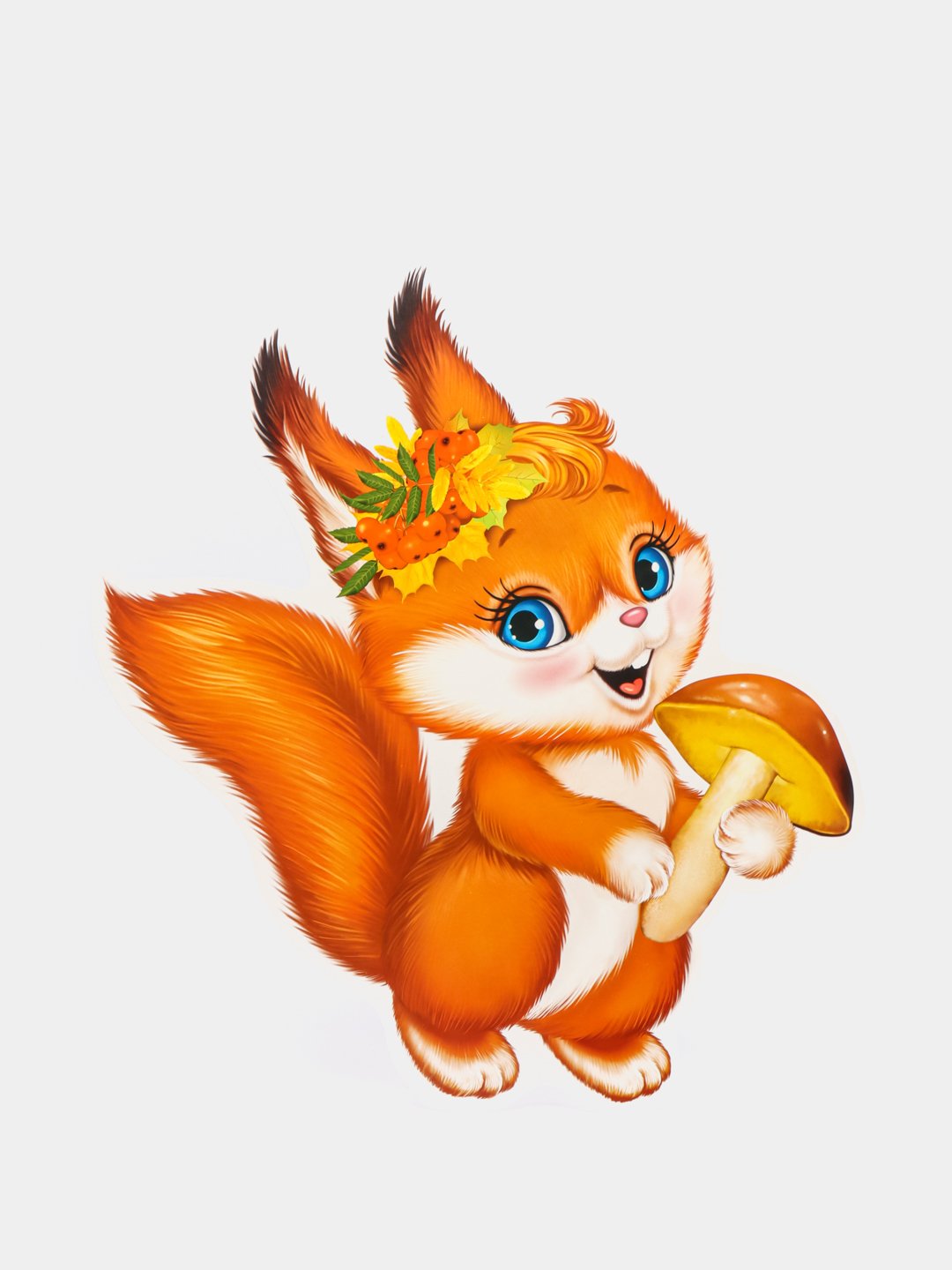 Белка с плакатом