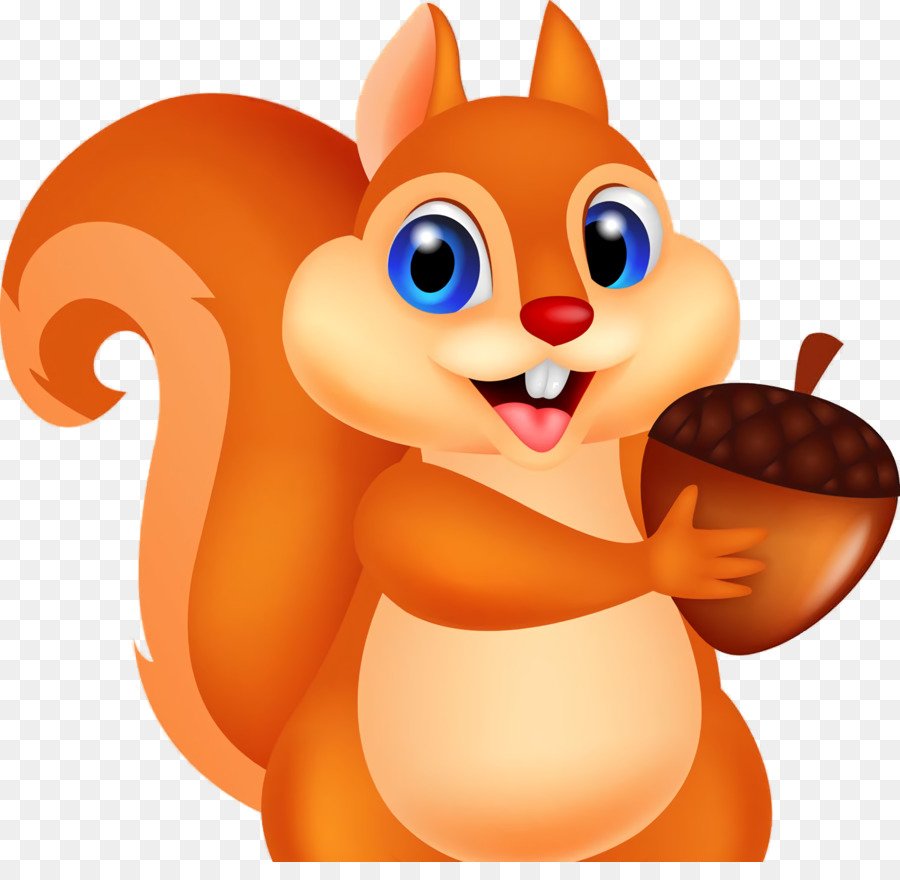 Белка с орехом вектор