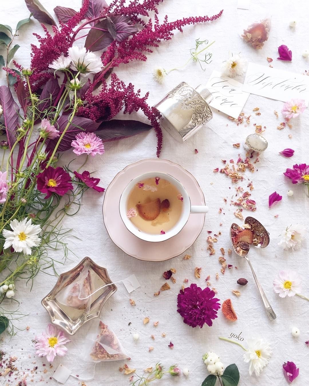 Чай с цветами Эстетика