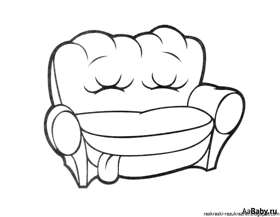 Раскраска диван