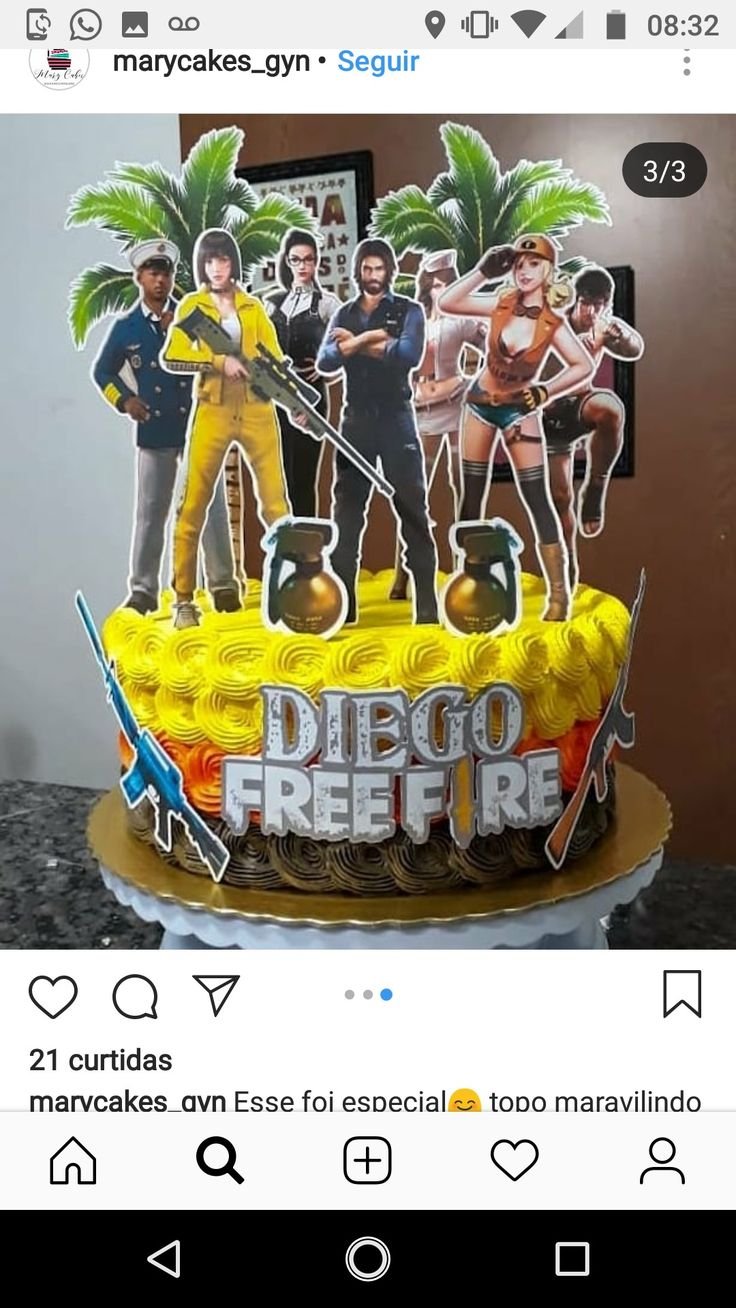 Торт с игрой фри фаер