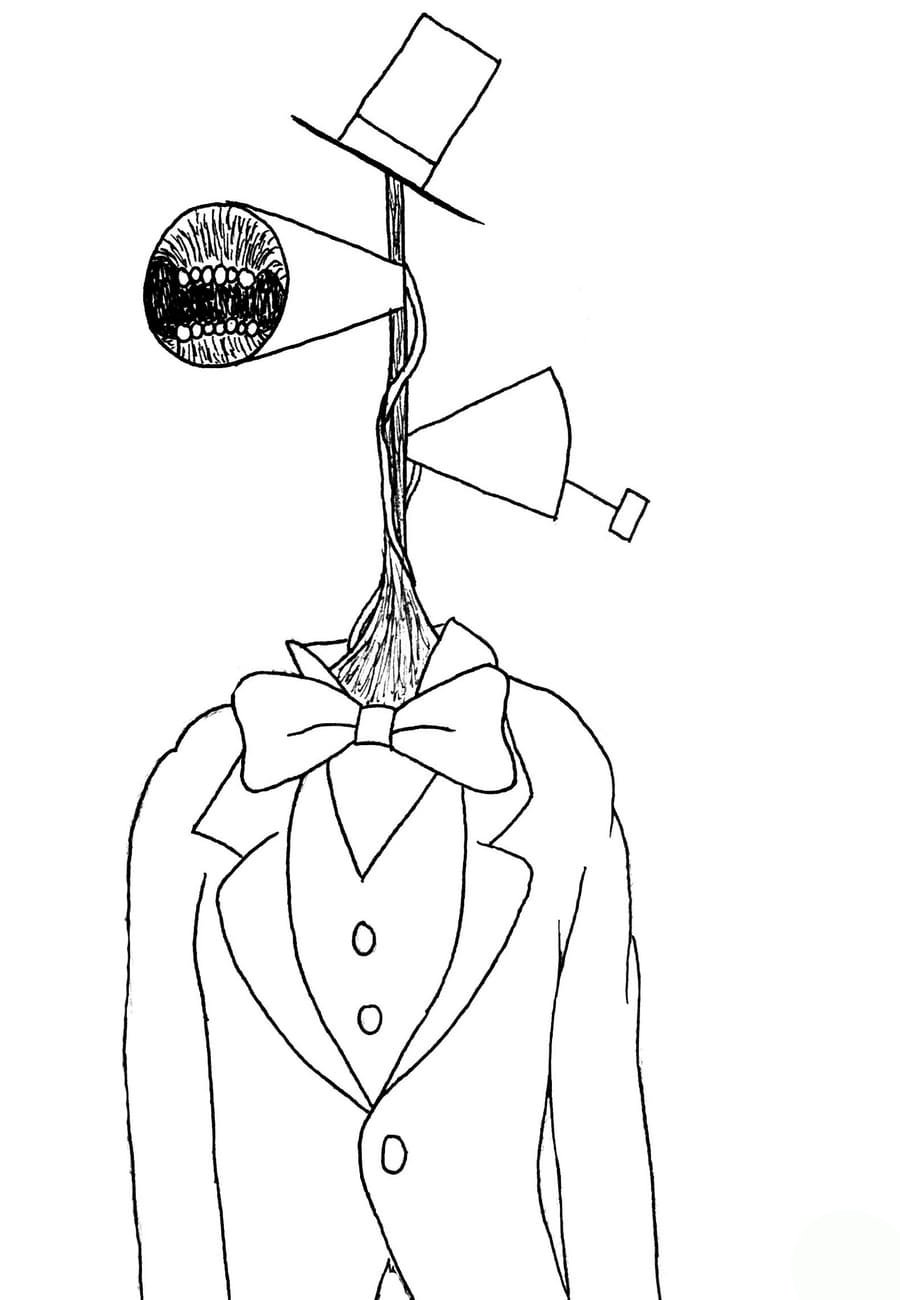 Раскраска сиреноголовый раскраска