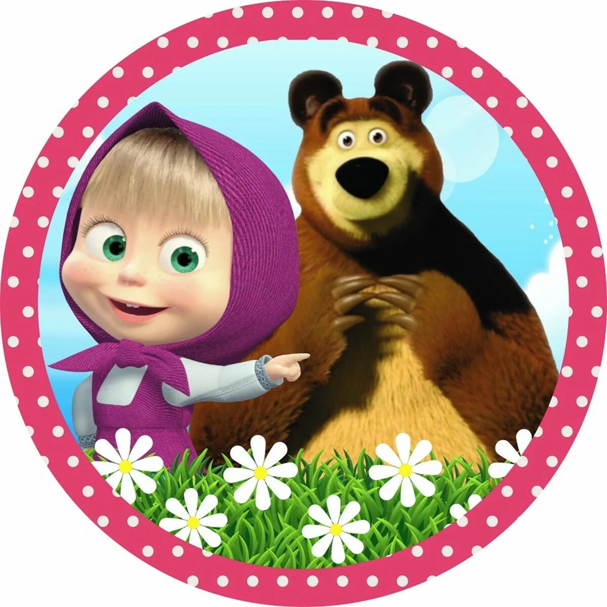 Маша и медведь круглая на торт