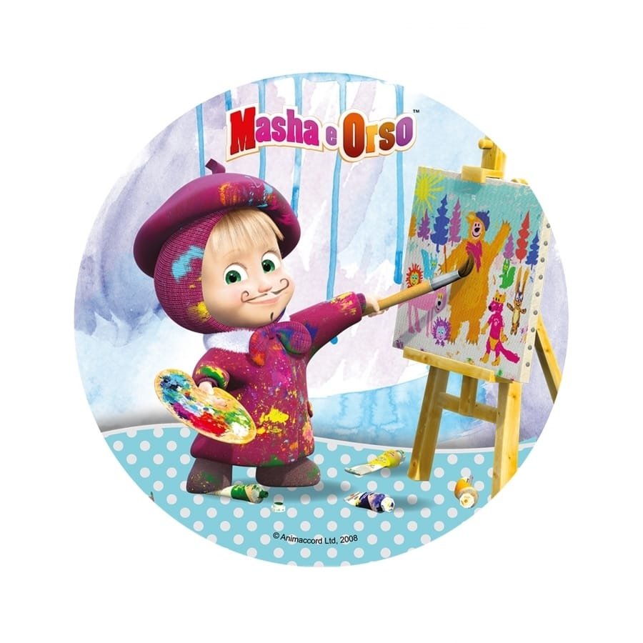 Сахарная печать на торт Маша и медведь