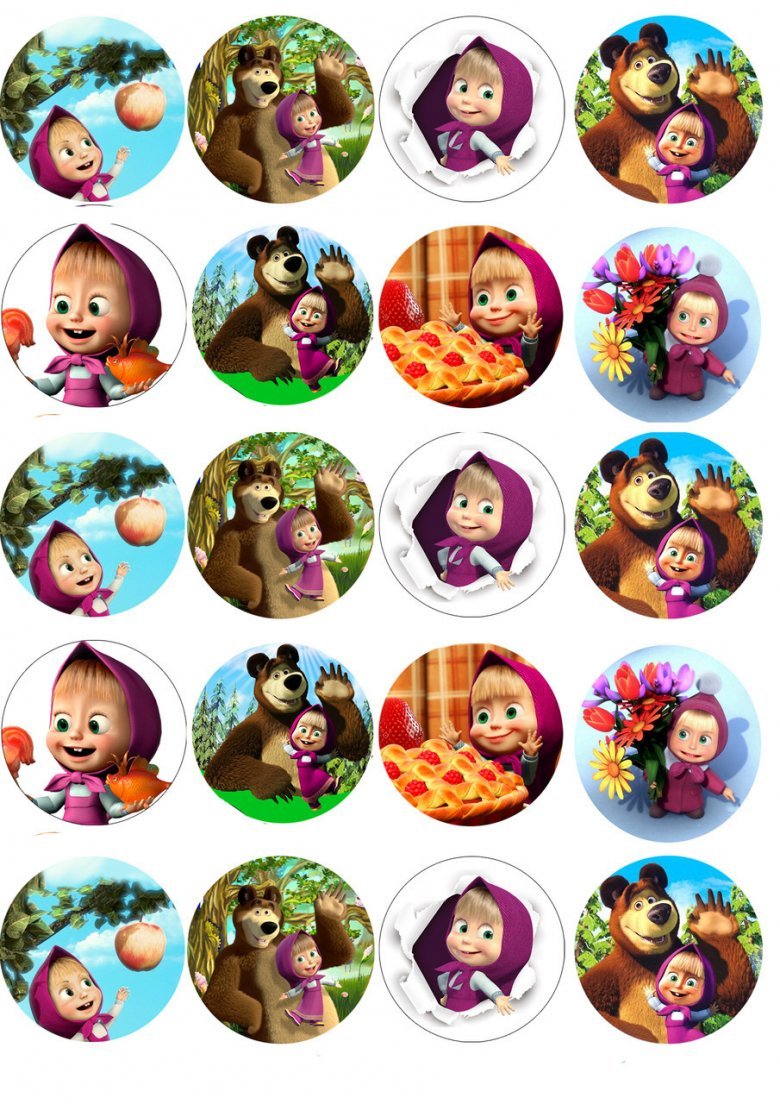 Маша и медведь сахарная печать