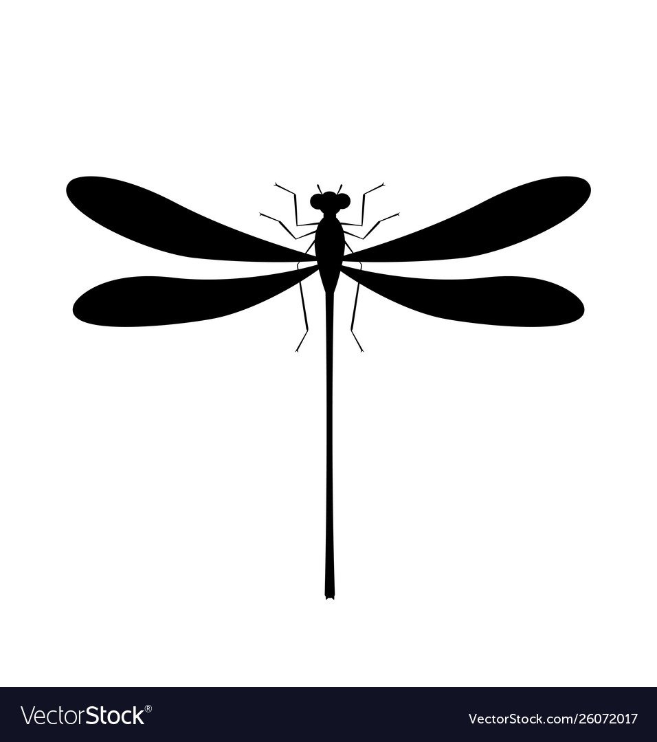 Стрекоза мультяшные силуэт