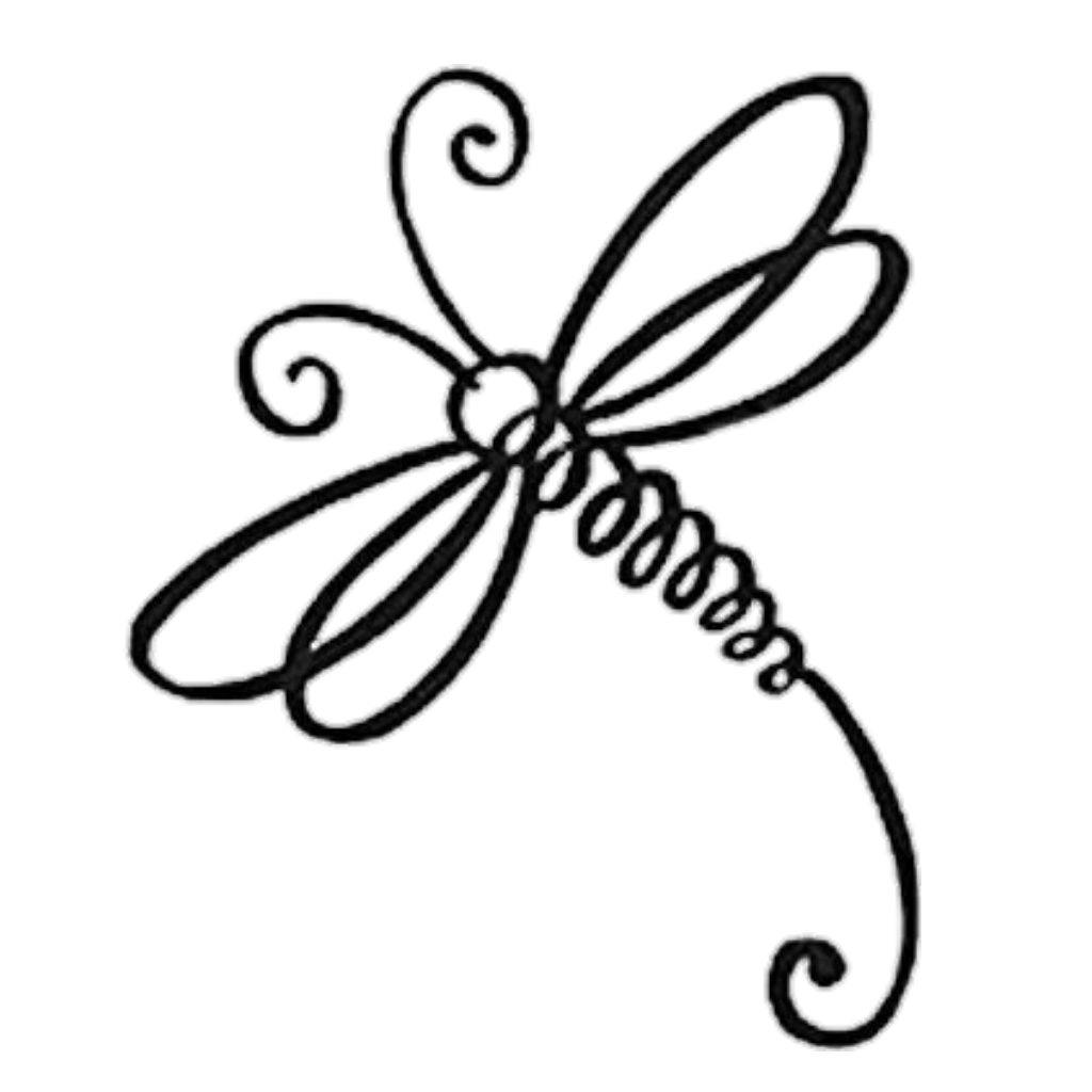 Стрекоза вектор чб