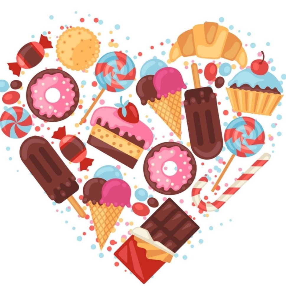 Много конфет на одной картинке