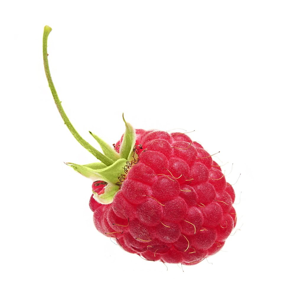 Ягода малина на белом фоне