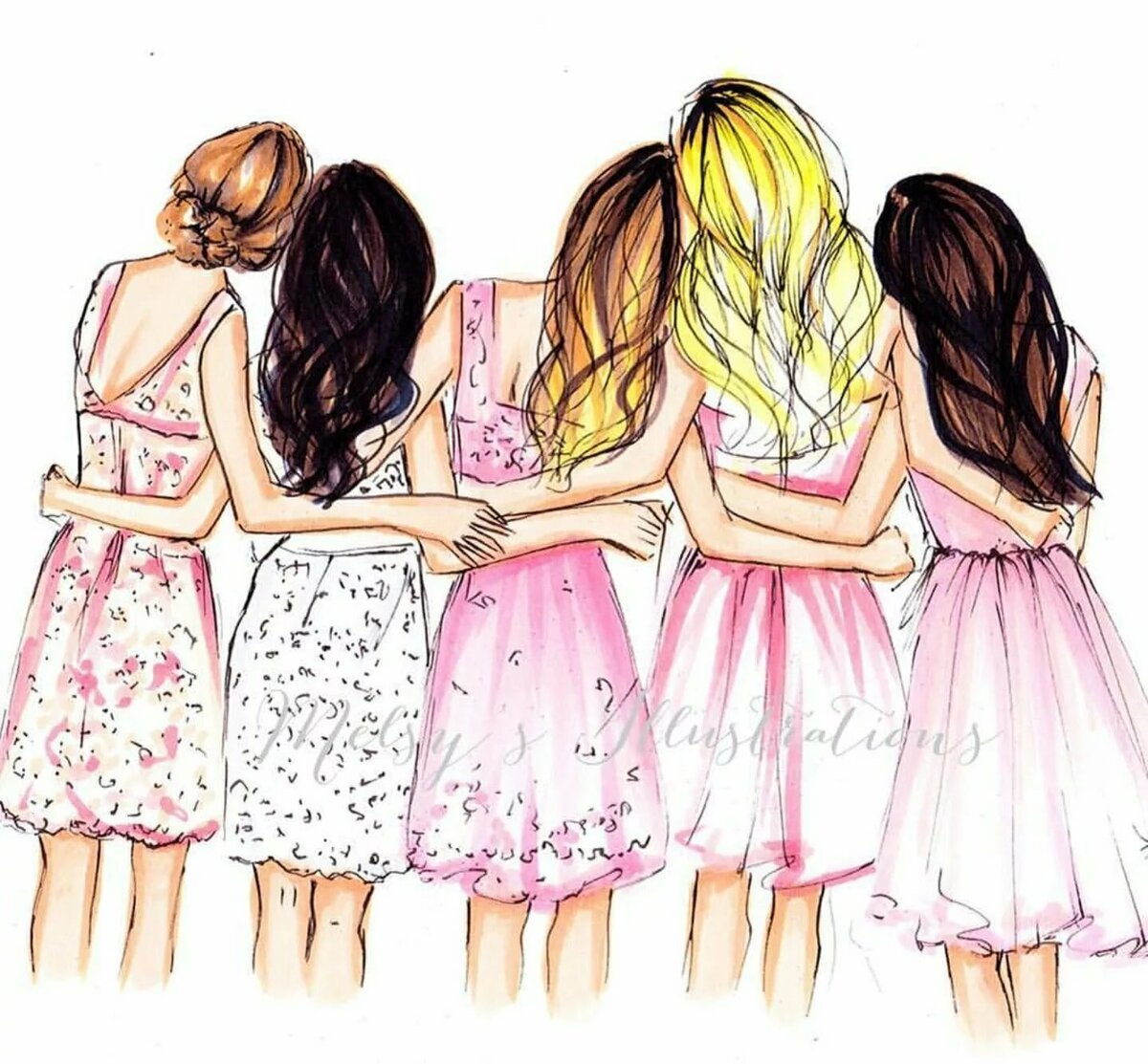 Подруги рисунок