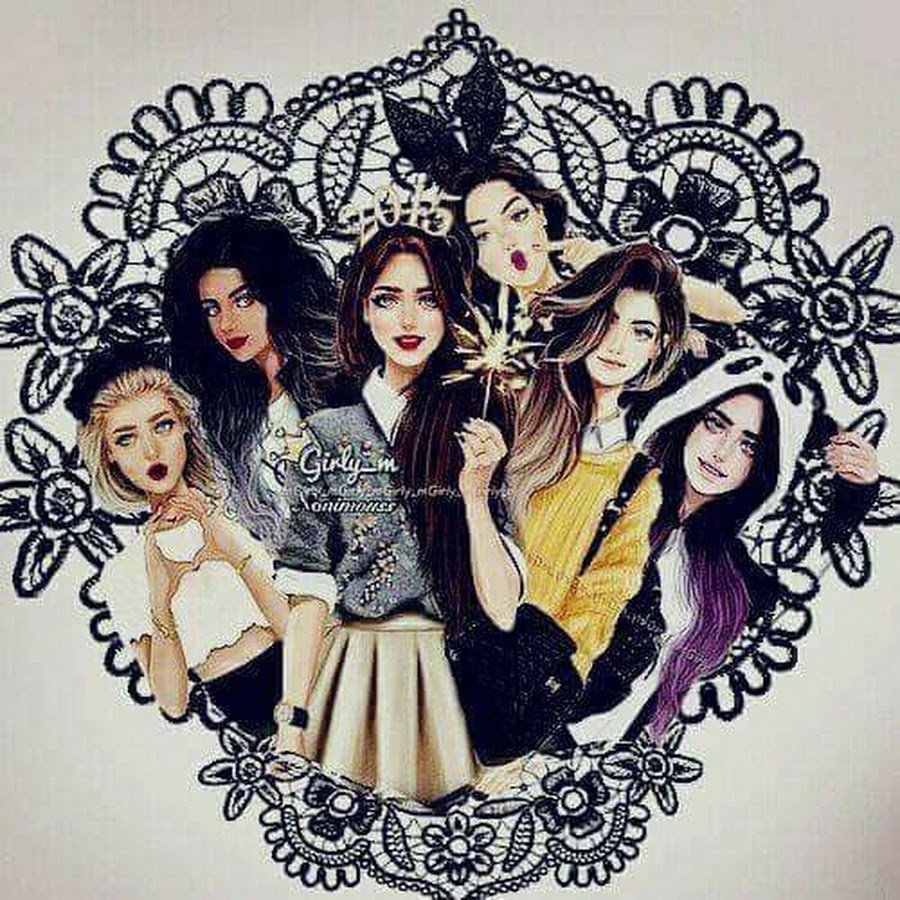 Много нарисованных девочек