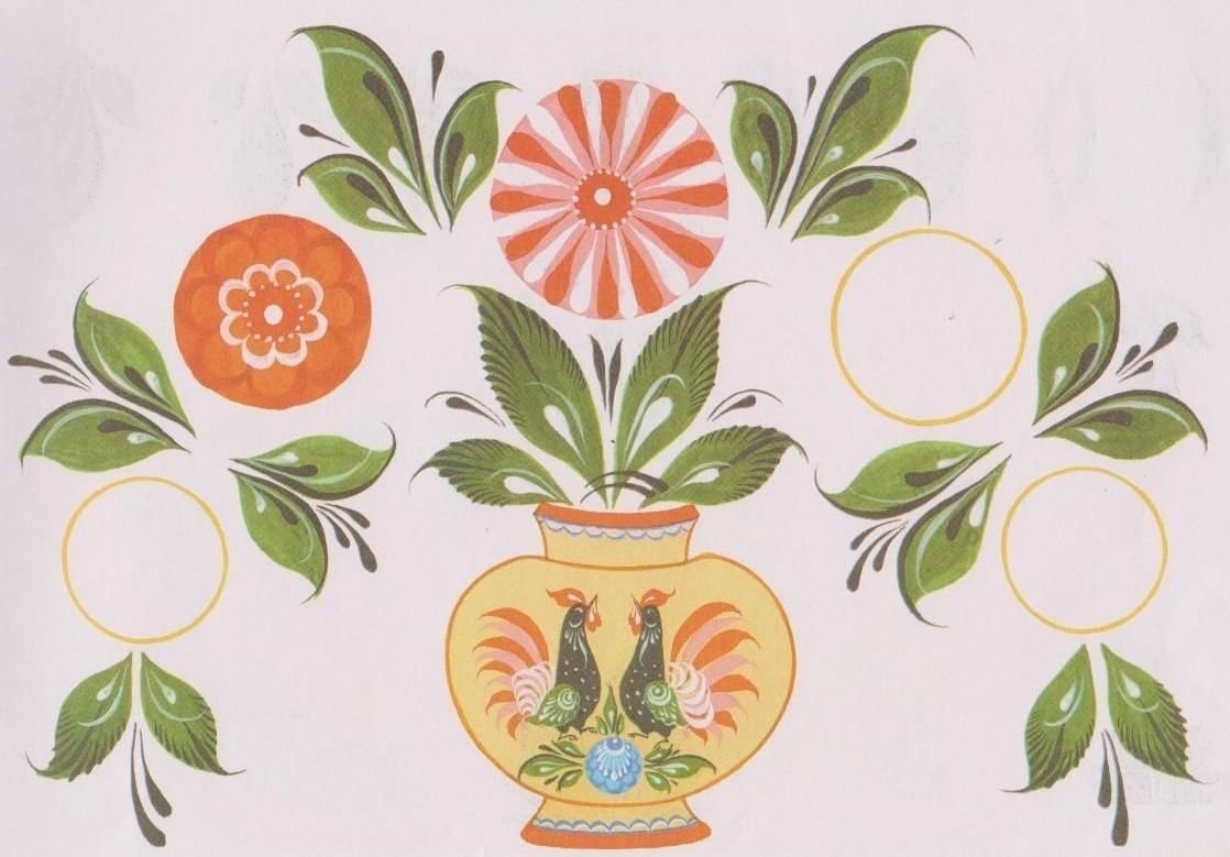 Городецкая роспись теневка