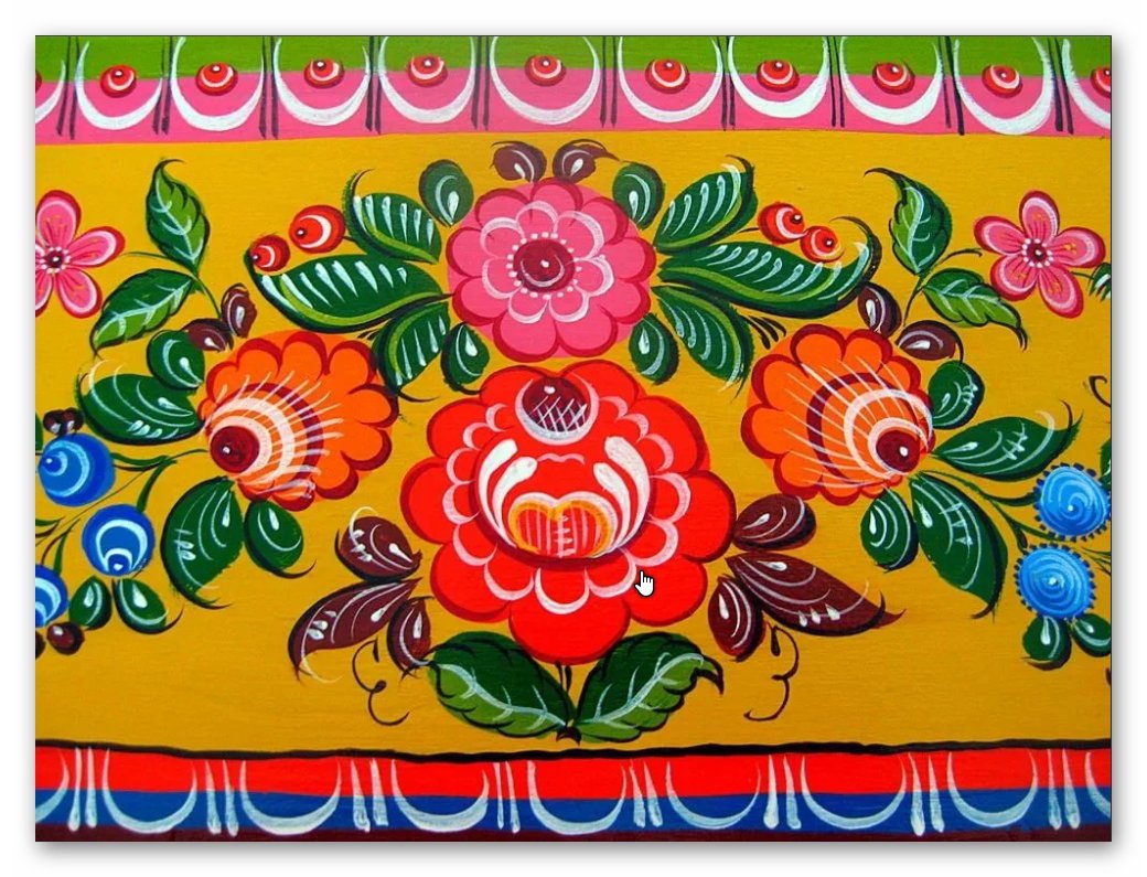 Роспись панно по мотивам Городецкой росписи