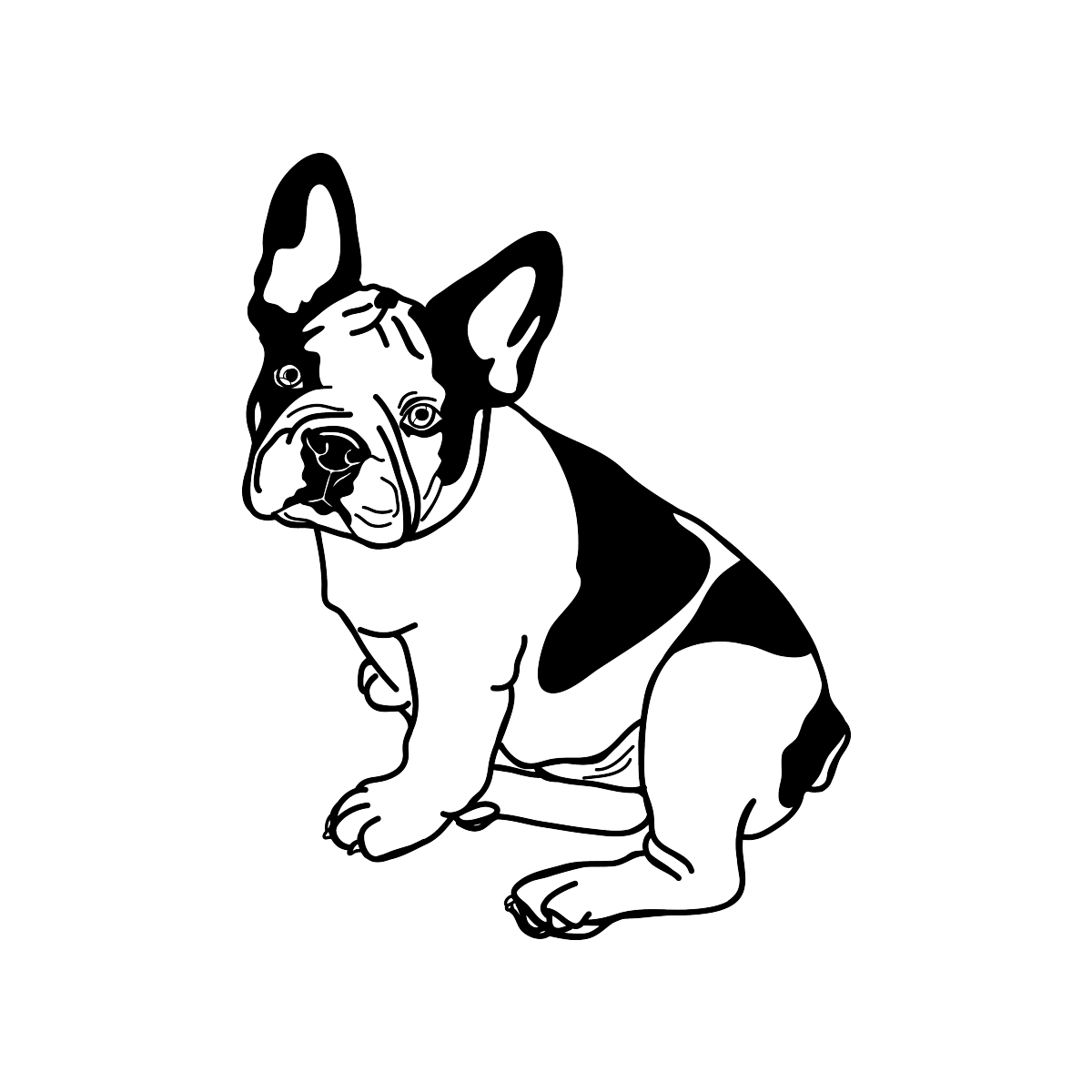 Рисунки для срисовки французский бульдог