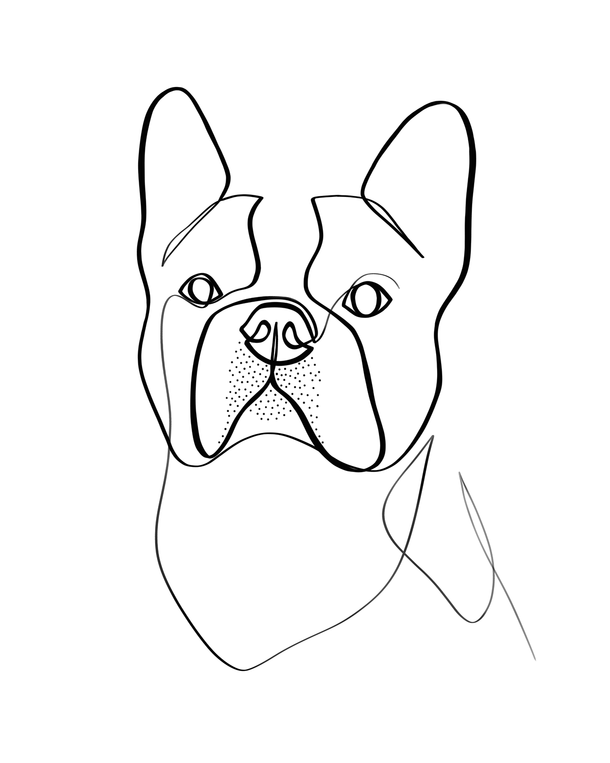 Французский бульдог рисунок