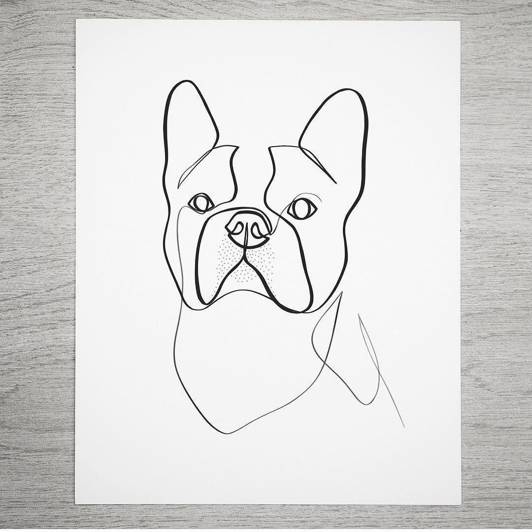 Бульдог срисовать