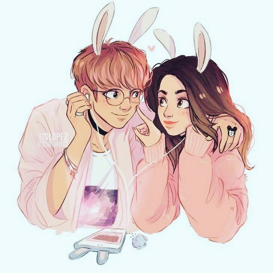 Пары в мультяшном стиле